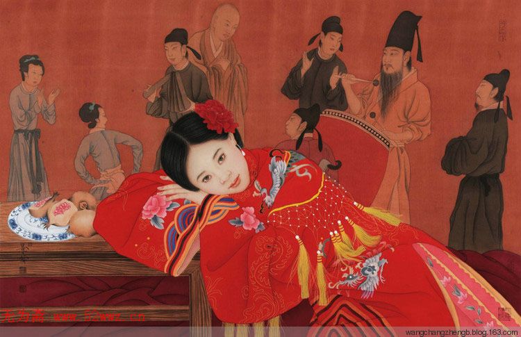 崔景哲现代工笔画人物作品 图3