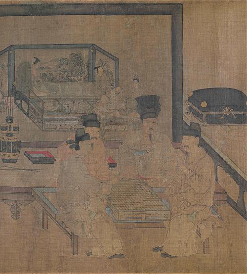 五代 周文矩 重屏会棋图卷
