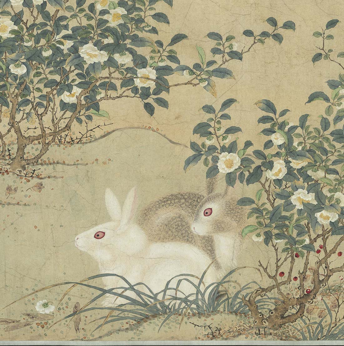刘永年花阴玉兔图卷 图2