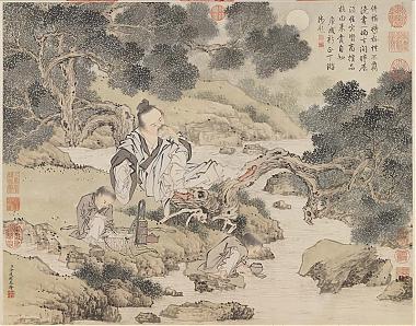 金廷标品泉图轴